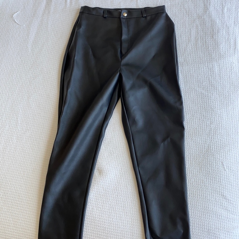 Black Faux leather pants
